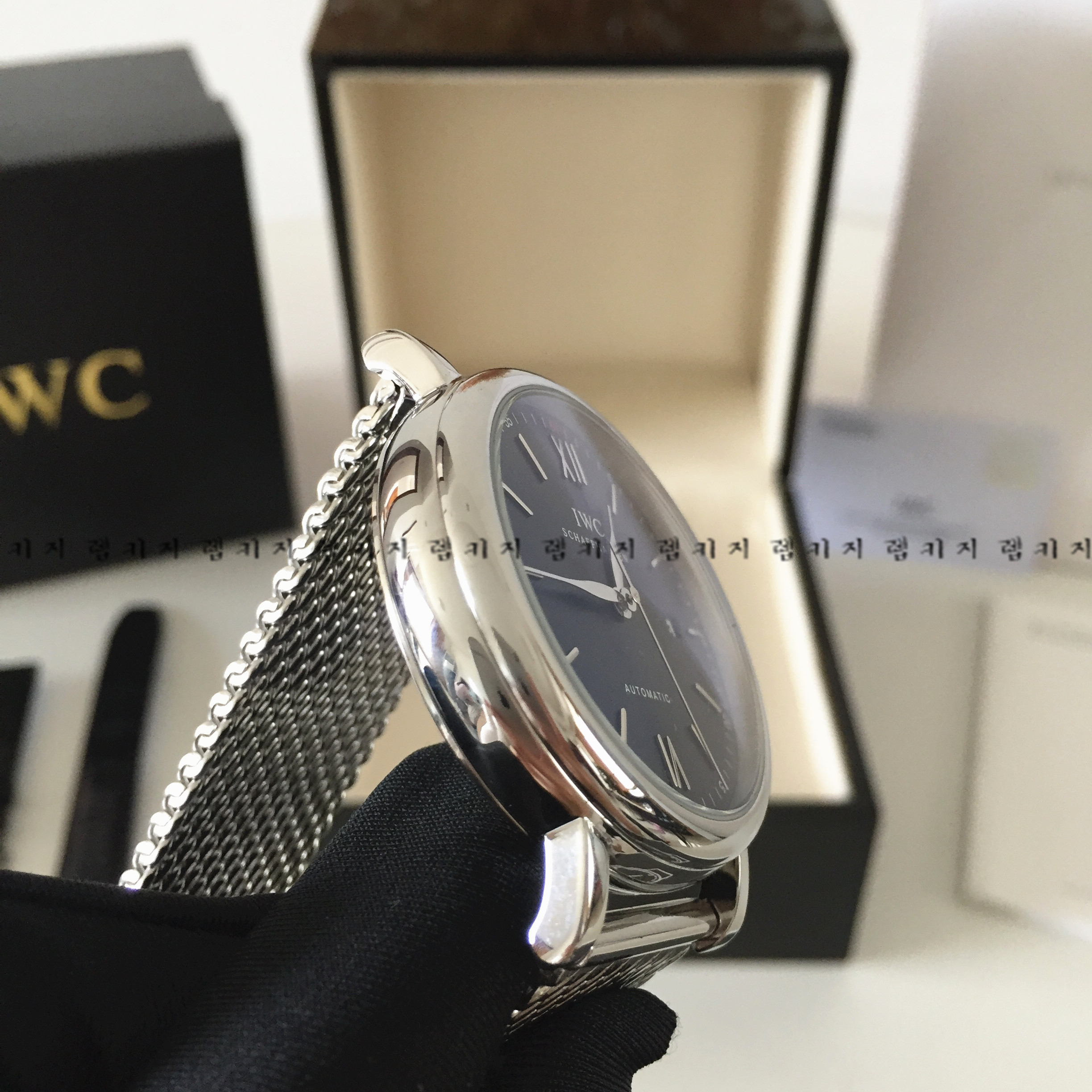 IWC 포르토피노 블랙다이얼 메쉬 메탈시계